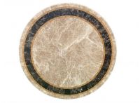 Saturn Round Travertine and Marble Table